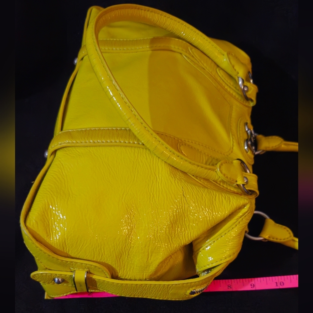 Michael Kors Mustard Yellow Patent Leather Satchel Bag - Picture 7 of 15